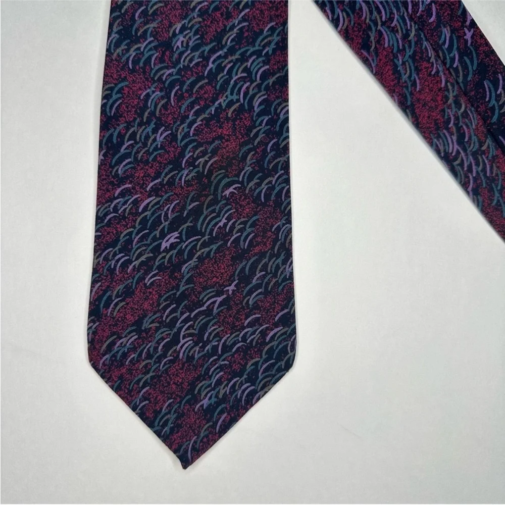 Vintage MISSONI CRAVATTE Vibrant Blue & Purple Abstract Classic Tie, 3.5”